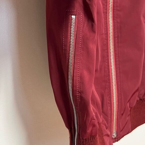 Madewell Bomber Side Zip Jacket Dusty Burgundy Womens Sz S - Picture 8 of 8